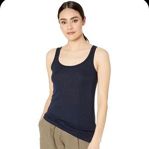 Michael Stars Black 1x1 Slub Boyfriend Tank One Sz